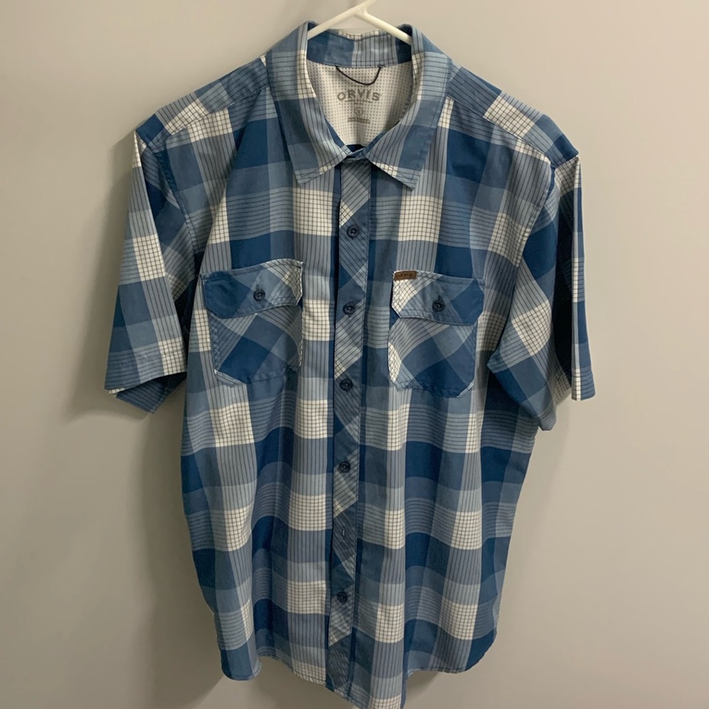 Orvis Fishing shirt - button up - with built in glasses wipe